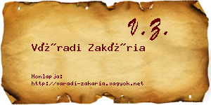 Váradi Zakária névjegykártya